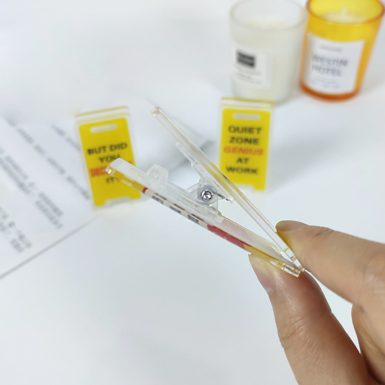 Humorous Acrylic Desktop Clips - Office Do Not Disturb Signs, Funny Desk Accessories for Work & Home