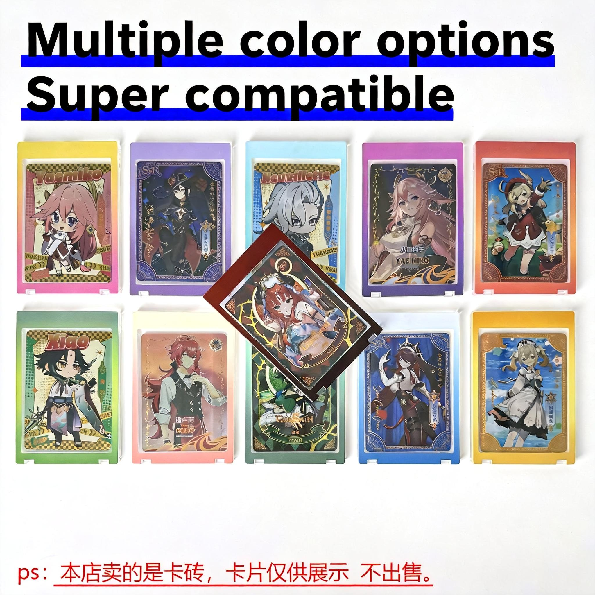Anime Trading Card Protectors - Multi-Color Acrylic Card Sleeves, Compatible with TCG/CCG Cards, Premium Display & Protection