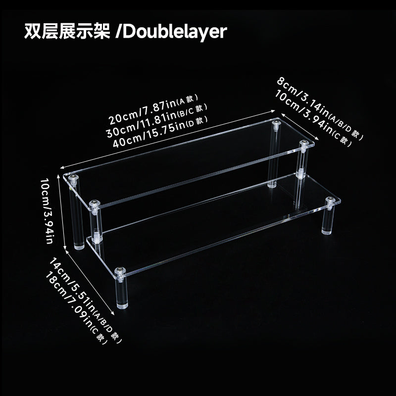 Beauty Live Stream Multi-Tiered Acrylic Display Rack - Clear Step Shelf for Makeup, Cosmetics Organization & Premium Product Showcasing