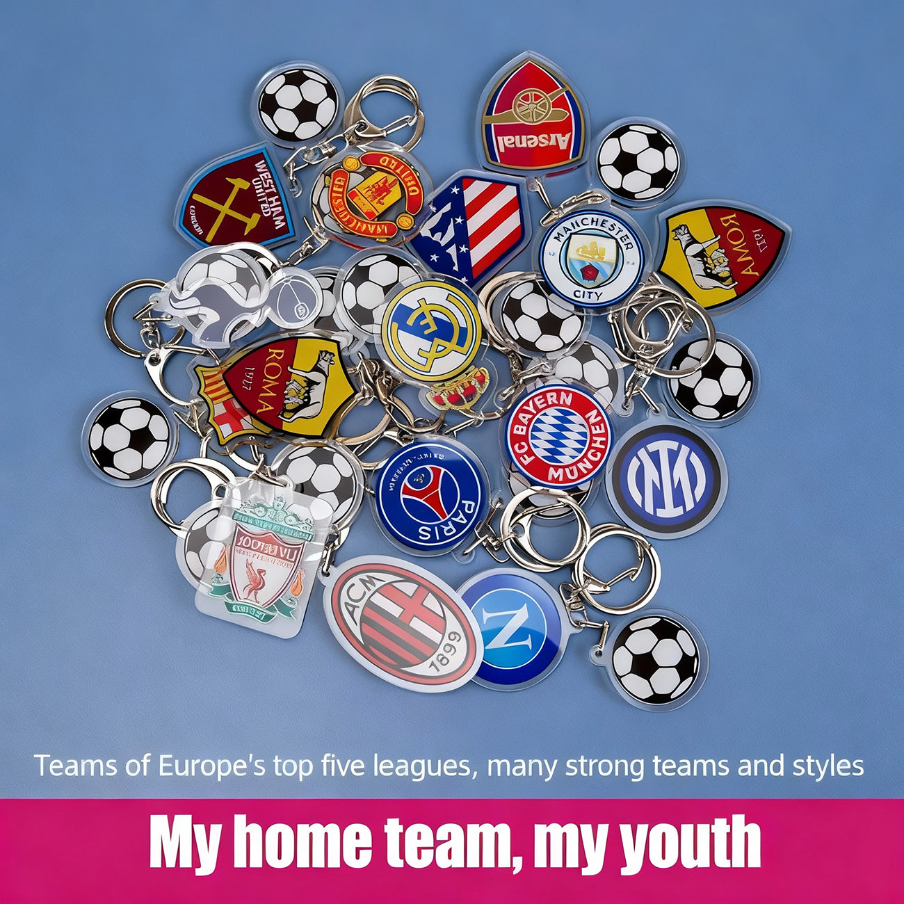 European Football Club Keychains - Soccer Team Logo Keychains, Bulk Pricing for Fans & Retailers