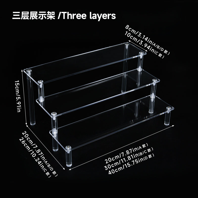 Beauty Live Stream Multi-Tiered Acrylic Display Rack - Clear Step Shelf for Makeup, Cosmetics Organization & Premium Product Showcasing