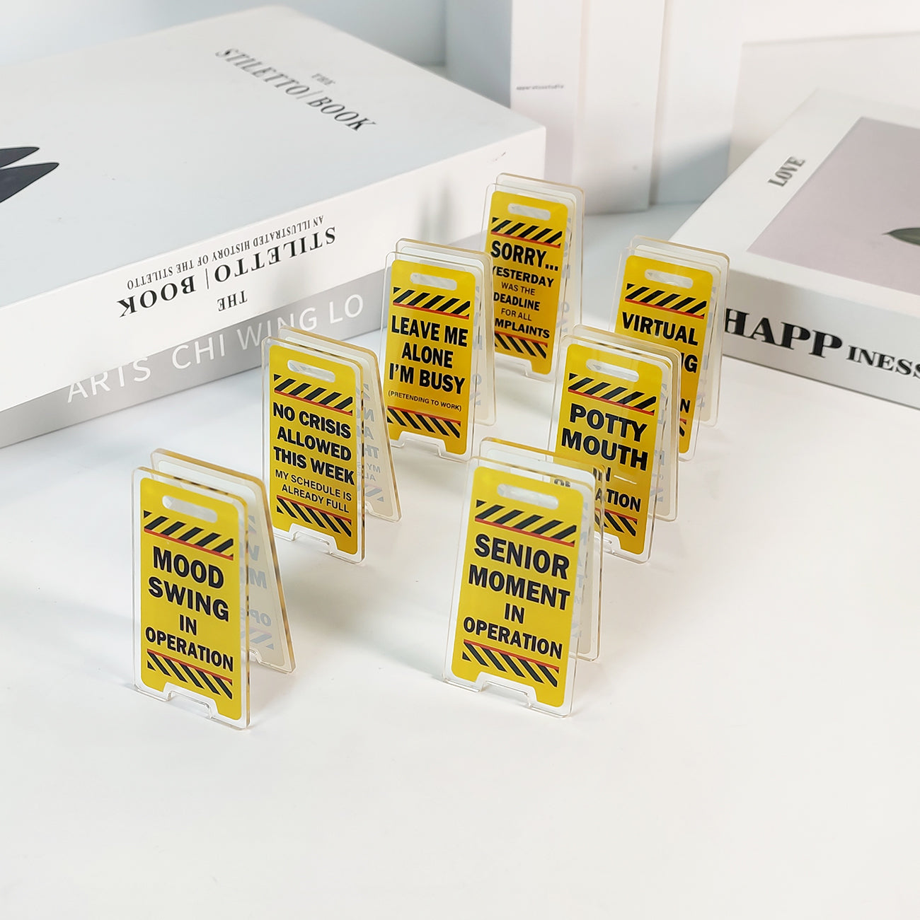 Humorous Acrylic Desktop Clips - Office Do Not Disturb Signs, Funny Desk Accessories for Work & Home