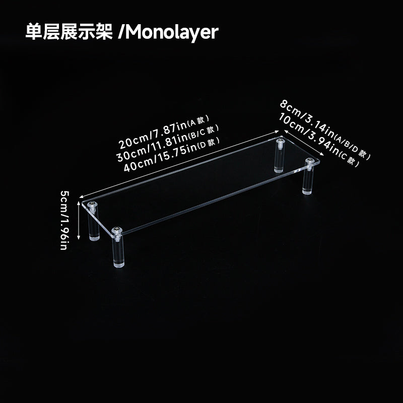 Beauty Live Stream Multi-Tiered Acrylic Display Rack - Clear Step Shelf for Makeup, Cosmetics Organization & Premium Product Showcasing