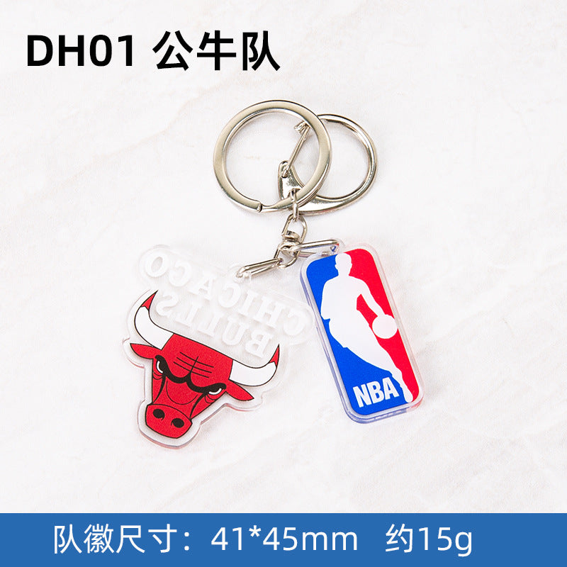 NBA Team Logo Keychains - Basketball Club Acrylic Keychains, Customizable Fan Merch for NBA Fans & Retailers