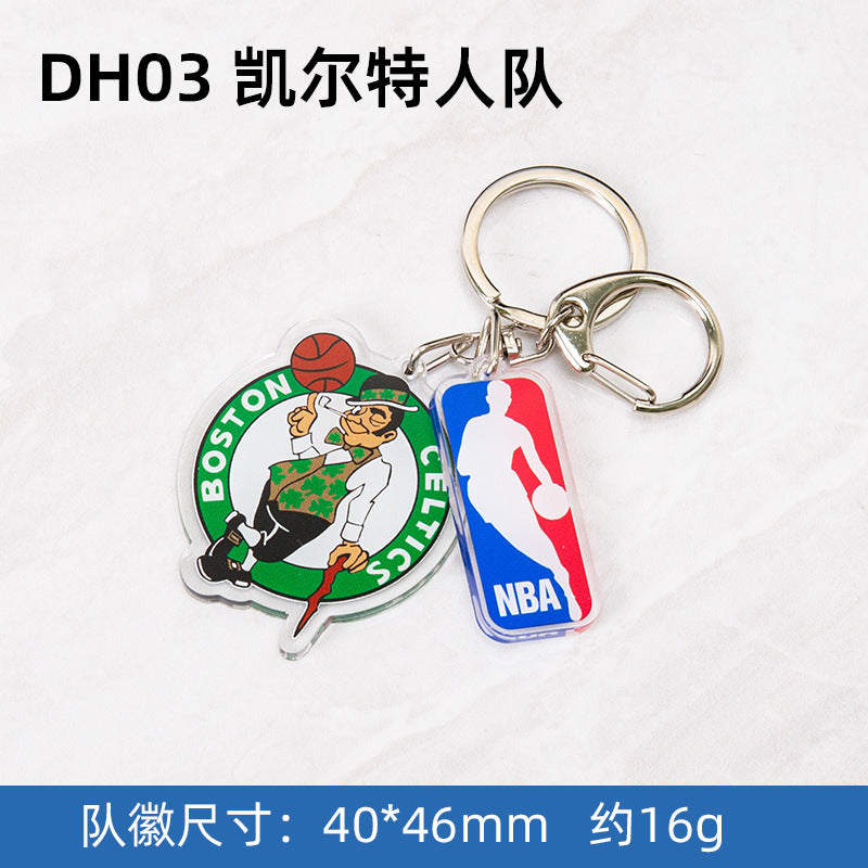 NBA Team Logo Keychains - Basketball Club Acrylic Keychains, Customizable Fan Merch for NBA Fans & Retailers