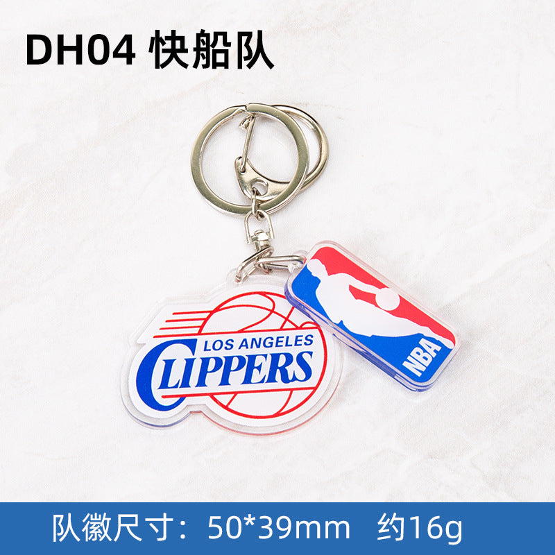 NBA Team Logo Keychains - Basketball Club Acrylic Keychains, Customizable Fan Merch for NBA Fans & Retailers