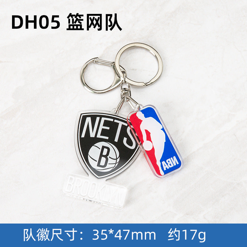 NBA Team Logo Keychains - Basketball Club Acrylic Keychains, Customizable Fan Merch for NBA Fans & Retailers