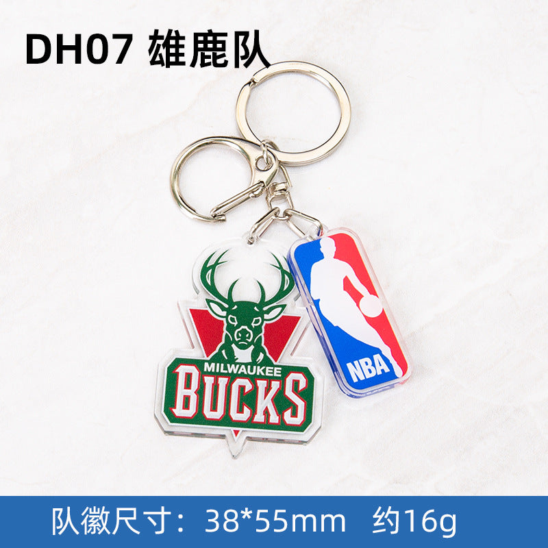 NBA Team Logo Keychains - Basketball Club Acrylic Keychains, Customizable Fan Merch for NBA Fans & Retailers