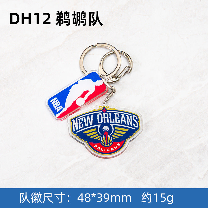 NBA Team Logo Keychains - Basketball Club Acrylic Keychains, Customizable Fan Merch for NBA Fans & Retailers