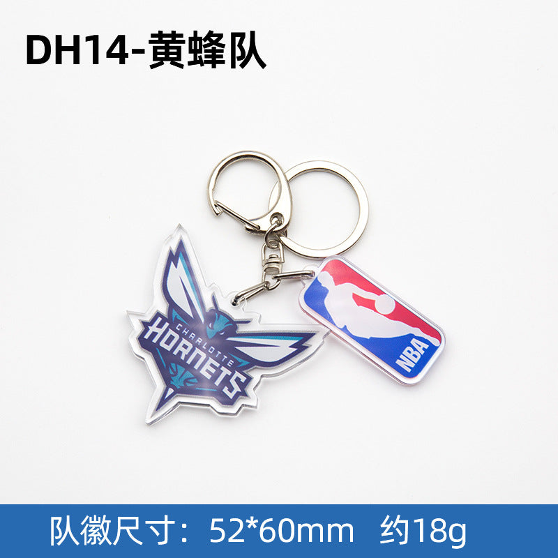 NBA Team Logo Keychains - Basketball Club Acrylic Keychains, Customizable Fan Merch for NBA Fans & Retailers