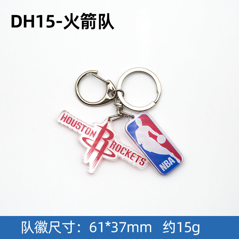 NBA Team Logo Keychains - Basketball Club Acrylic Keychains, Customizable Fan Merch for NBA Fans & Retailers