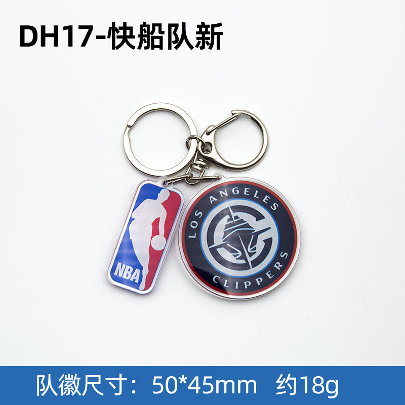 NBA Team Logo Keychains - Basketball Club Acrylic Keychains, Customizable Fan Merch for NBA Fans & Retailers